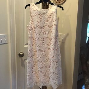 Flower soft lace dress with light pink lining